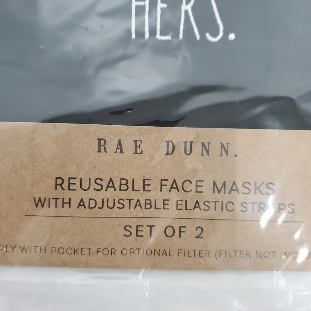 Rae Dunn HERS Reusable Face Mask Set of 2